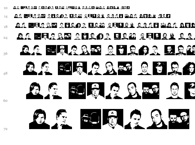 Djs Symbols font waterfall